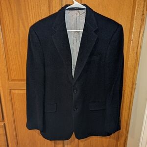 hart schaffner marx pure camel hair navy blue sport coat blazer Men size L or 42